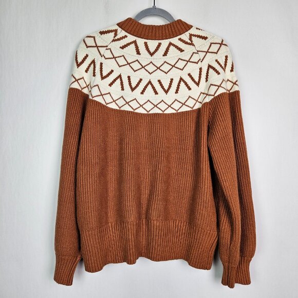 Varley Alys Fair Isle Knit Jacket Roasted Pecan M - Picture 8 of 8
